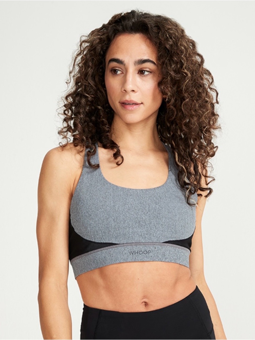 Whoop 4.0 Any-Wear Heather Gray Sports Bra - Scoop Neck Support